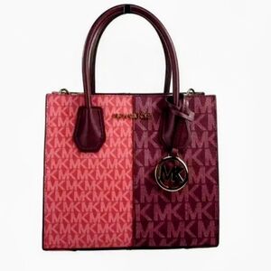 Michael Kors Pink and Burgundy Messenger Bag